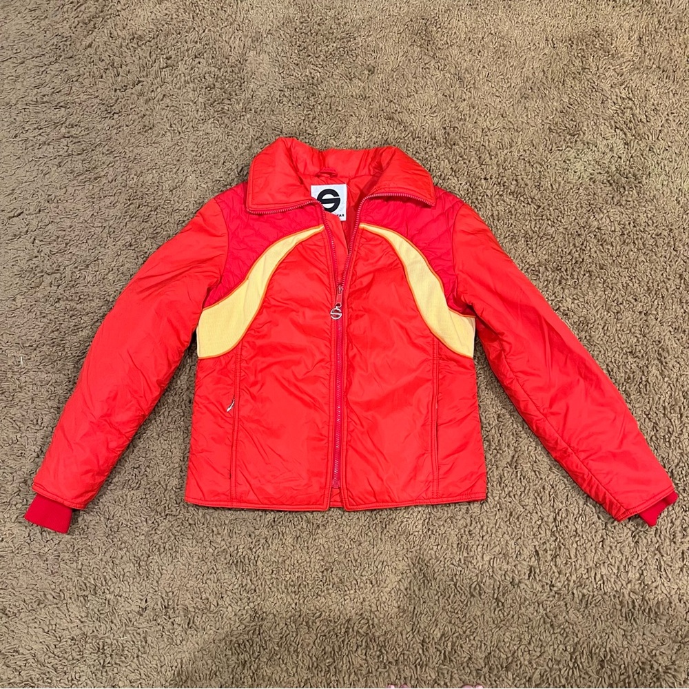 Saska Skiwear Vintage Winter Jacket Women’s L Red Retro Snow cosplay movie 70 80